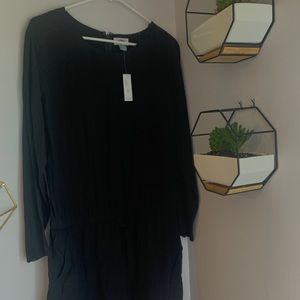 Black Long-Sleeve Romper